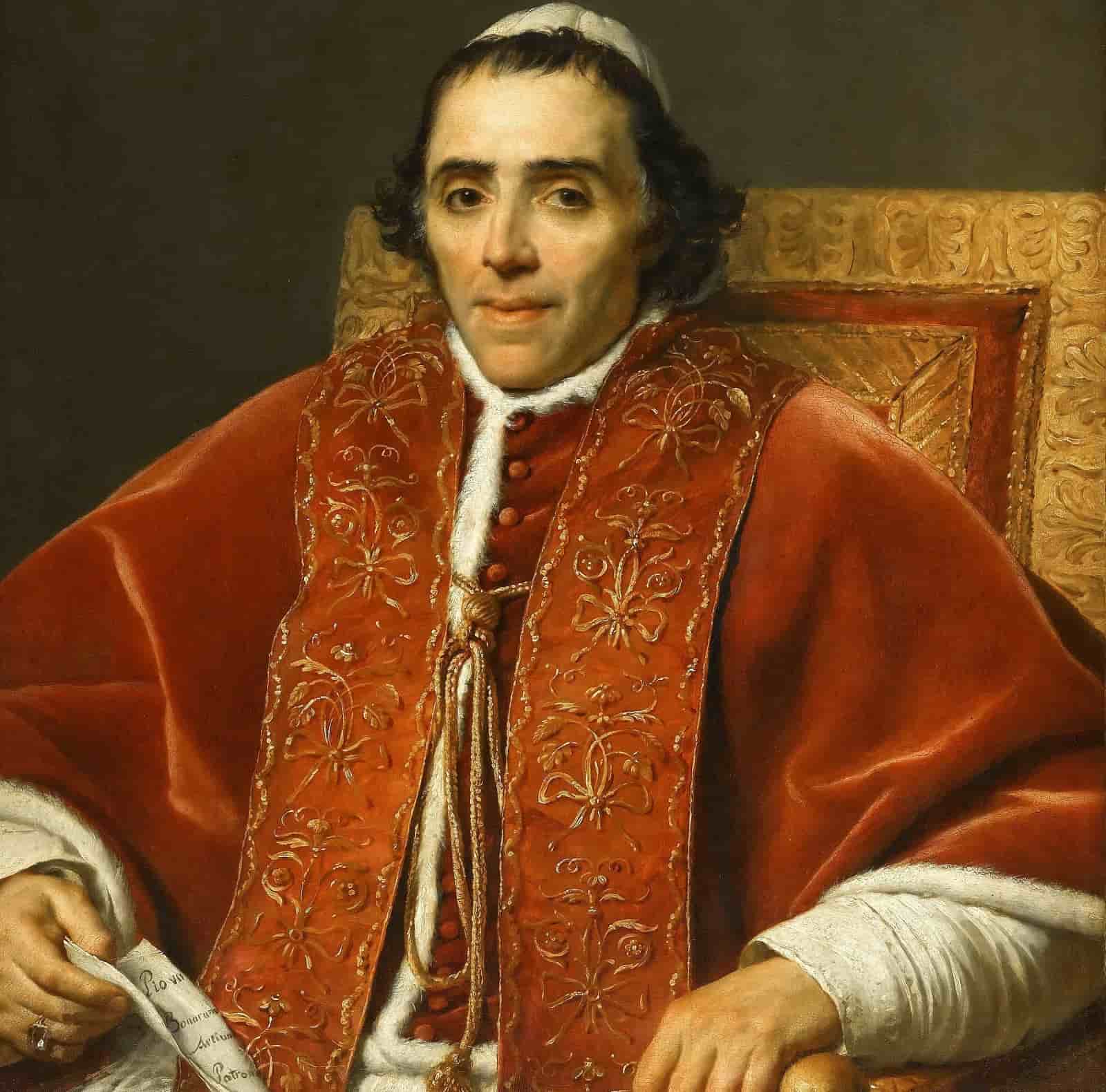 Un retrato del Papa Pío VII, pintado por David en 1805