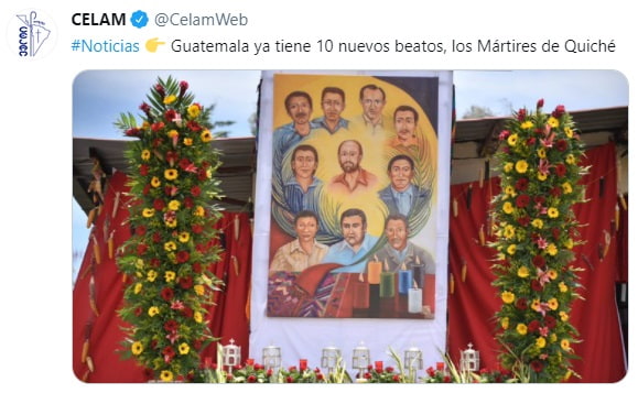 Los 10 mártires del Quiché, en las redes sociales de Celam
