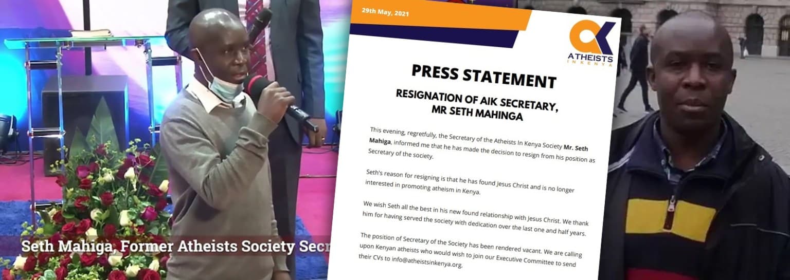 Nota de la asociación Ateos en Kenia anuncia la dimisión de su secretario