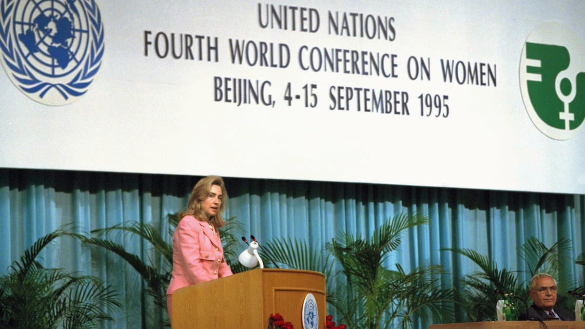 Hillary Clinton en la Conferencia de Pekín de 1995.