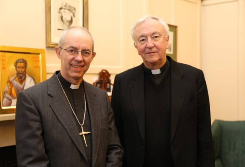 El arzobispo anglicano Justin Welby y el cardenal Vincent Nichols