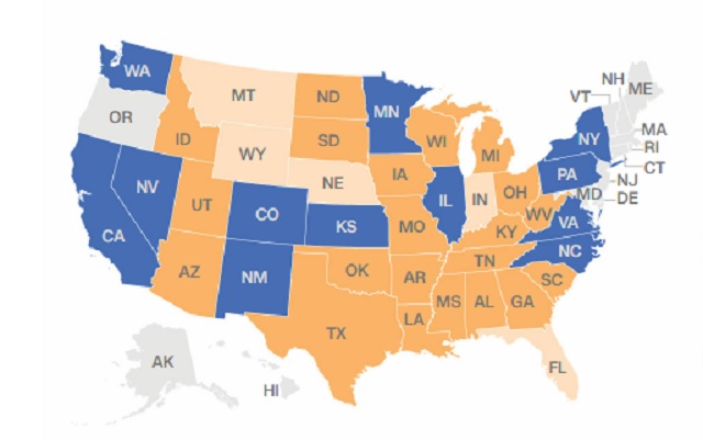 Mapa de los estados que podrían prohibir el aborto