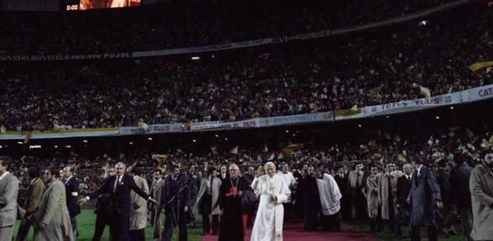 Juan Pablo II en el Camp Nou en 1982