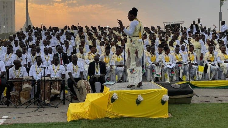 Coro de la misa del Papa Francisco en Juba