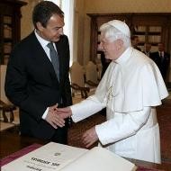 Benedicto XVI y Zapatero en el Vaticano