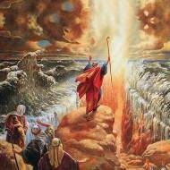 Moisés separando las aguas del Mar Rojo