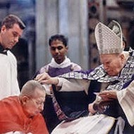 El cardenal Deskur, ante Juan Pablo II.
