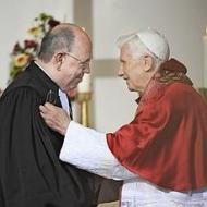 El papa con Nikolaus Schneider, presidente del Consejo de la Iglesia Evangélica Alemana
