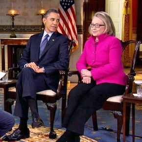 La rara entrevista conjunta Obama-Hillary.