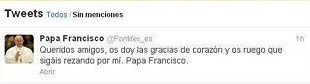 El Papa Francisco alcanza los 6 millones de seguidores en la red social Twitter