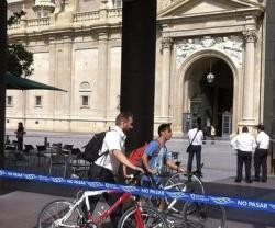 La Policía acordonó la zona alrededor de la Basílica del Pilar