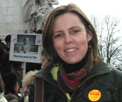 Alicia Latorre, de Provida, en la gran Marcha por la Vida de París el pasado enero