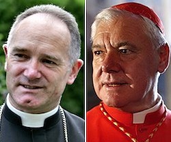 El obispo Bernard Fellay y el cardenal Gerhard Ludwig Mueller.