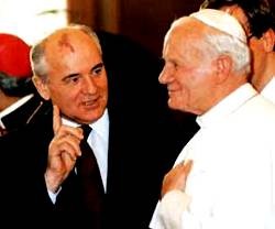 Gorbachov visitó a San Juan Pablo II el 1 de diciembre de 1989, con el Muro ya caído