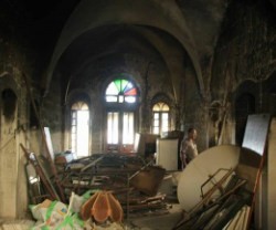 Así quedó el convento maronita de San Charbel en Belén tras el incendio provocado