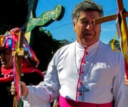 El obispo de Chiapas, Felipe Arizmendi, en una romería