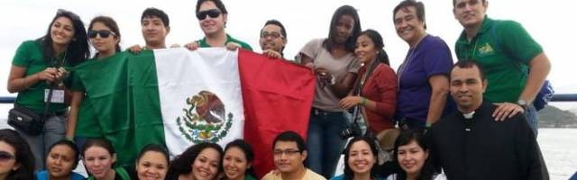 Jóvenes peregrinos católicos Mexicanos, de Yucatán, en la JMJ de Rio de Janeiro