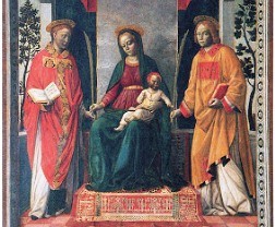 La Virgen María y los dos santos.