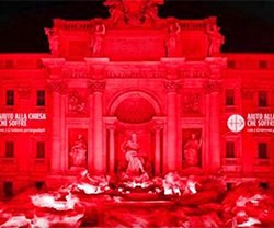 Roma: Fontana di Trevi se tiñó de rojo por la sangre de mártires cristianos