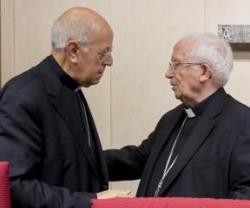 El cardenal Blázquez y el cardenal Cañizares, presidente y vicepresidente de la Conferencia Episcopal