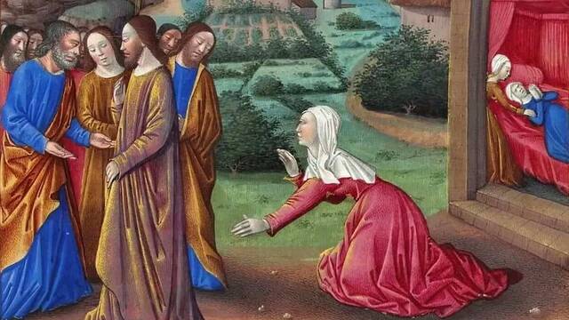 'Jesús y la mujer cananea', miniatura de Jean Colombe (1430-1493).