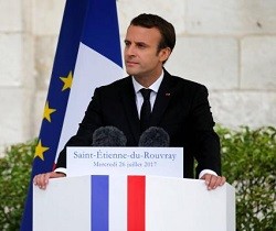 Macron, en el homenaje a Jacques Hamel: «Doy las gracias a la Iglesia por el poder del perdón»