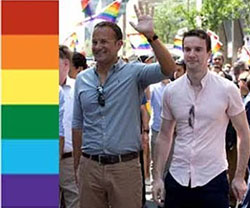 Leo Varadkar, primer ministro de Irlanda, abriendo una manifestación de homosexuales