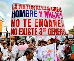 Manifestación de 2016 en México contra la imposición de la ideología de género.