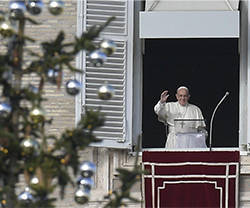 El Papa esta mañana durante el rezo del Angelus
