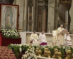 El Papa presidió la Eucaristía por la fiesta de la Virgen de Guadalupe en la Basílica de San Pedro