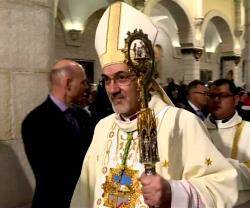 El arzobispo Pizzaballa, administrador apostólico del Patriarcado Latino, en la Misa del Gallo en Belén