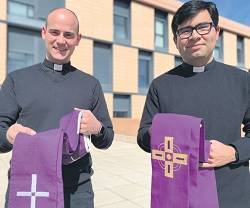 Jaime (izquierda) y Arturo (derecha) serán ordenados diáconos este domingo en la basílica de El Pilar de Zaragoza / Iglesia en Aragón