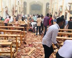 Así quedó una de las iglesias atacadas el pasado Domingo de Resurrección en Sri Lanka 