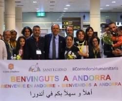 Colaboradores de la Comunidad de San Egidio acogen a los primeros refugiados que van a Andorra con sus visados humanitarios