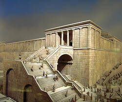 Recreación de los accesso al Templo de Jerusalén
