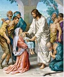 Cuadro Jesús curando enfermos