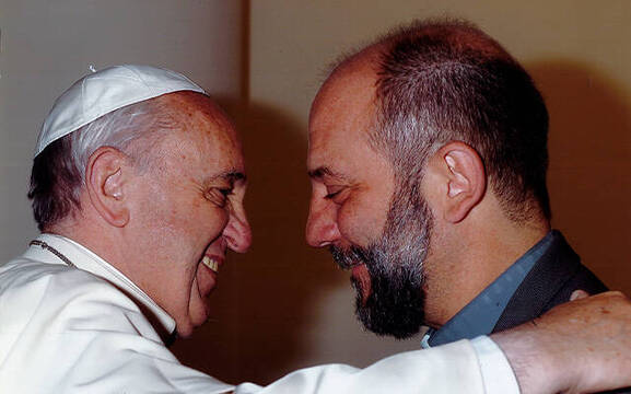José María Calderón con el Santo Padre