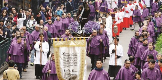 Procesión de Semana Santa en Macao, China, antes del coronavirus