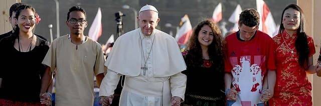 El Papa, con jóvenes en la JMJ de Cracovia