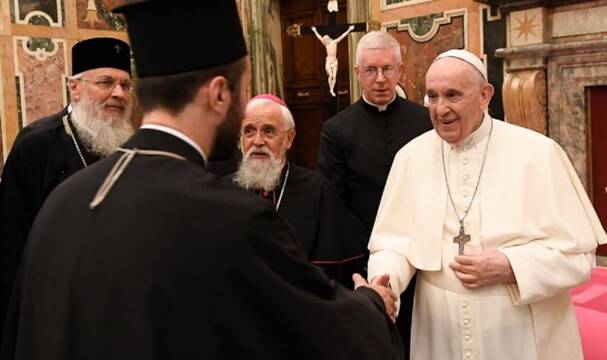 El Papa, con representantes ortodoxos