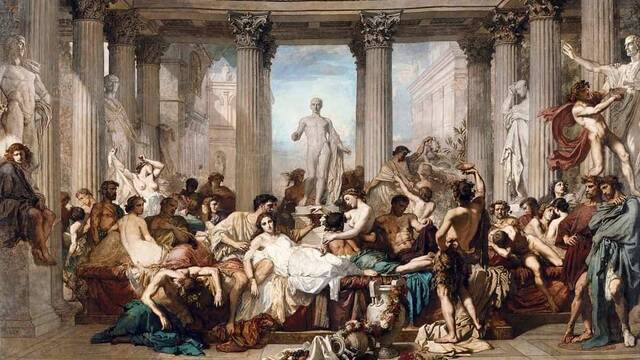 'Los romanos de la decadencia' de Thomas Couture (1847).