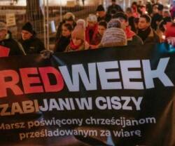 Una manifestación por los cristianos perseguidos en la RedWeek de ACN. 