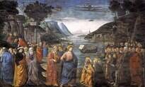 Pintura Jesús predicando en el lago de Tiberiades