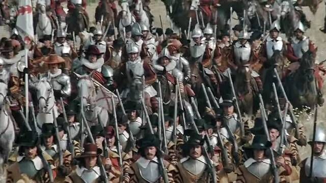 El avance de los Tercios españoles en 'Cyrano de Bergerac' (1990), de Jean-Paul Rappeneau, protagonizada por Gérard Depardieu.
