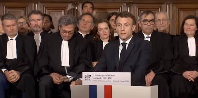 Macron, en marzo de 2023, cuando anunció su proyecto de meter el aborto en la Constitución francesa
