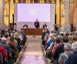 Presentación de Corriente Social Cristiana en Abat Oliba, Barcelona, en febrero de 2024