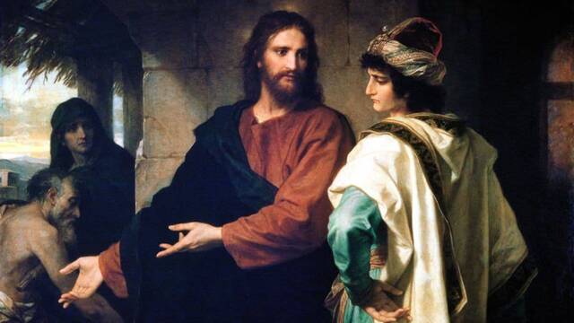 Cristo y el joven rico (1889), un óleo de Heinrich Hofmann.
