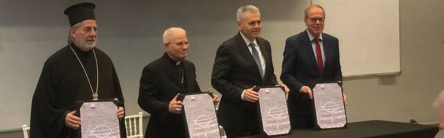 Delegados católicos, ortodoxos y protestantes en mayo en Tesalónica con la declaración Europa Sé Tu Misma