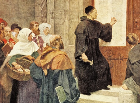 Lutero en Wittenberg, en un cuadro de Hugo Vogel.