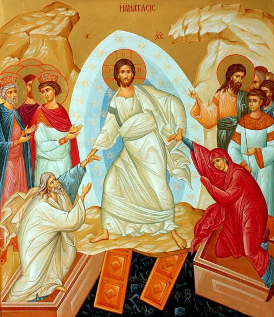 Icono ruso de la Resurrección.